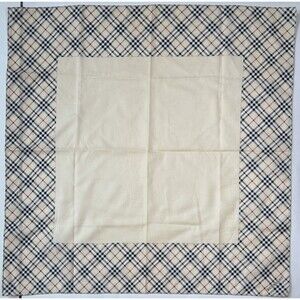Burberry Scarf Plaid Nova Check Pattern Beige, Black & Red Cotton Preppy 22x22